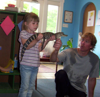 Cailey holding the alligator